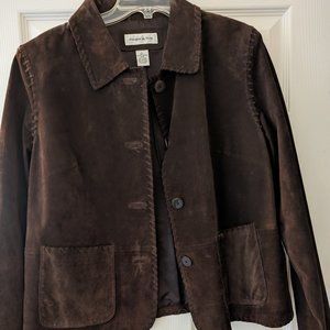 Chocolate brown suede jacket